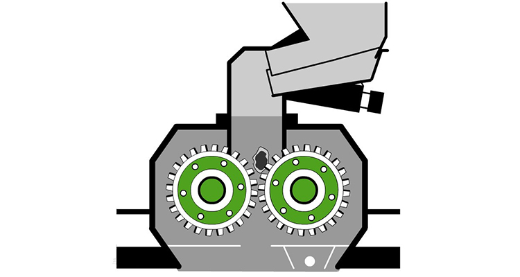 Double-toothed roller crusher WORKING PRINCIPLE